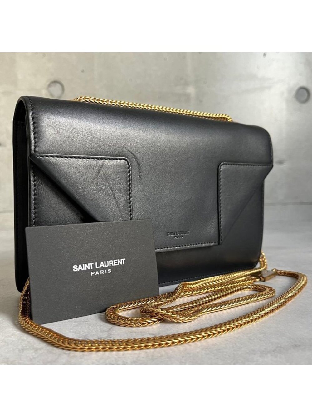 Saint Laurent Betty Shoulder Bag Black Gold Chain